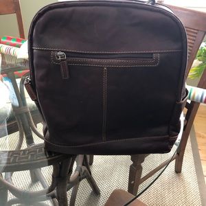 Beautiful brown leather backpack.